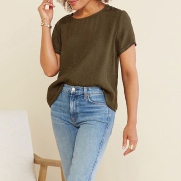 NATION Marin Leopard Jacquard Tee XS - Picture 2 of 6